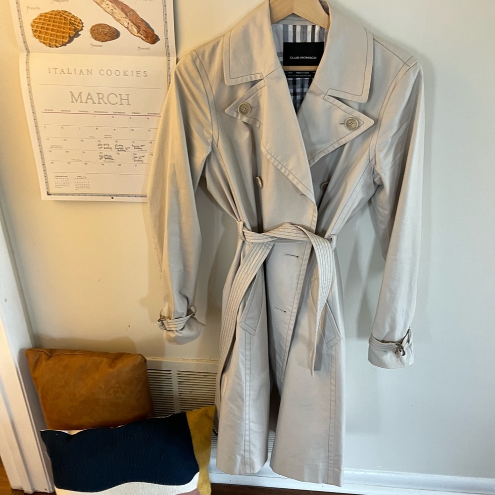 Club Monaco Trench Coat Size Large